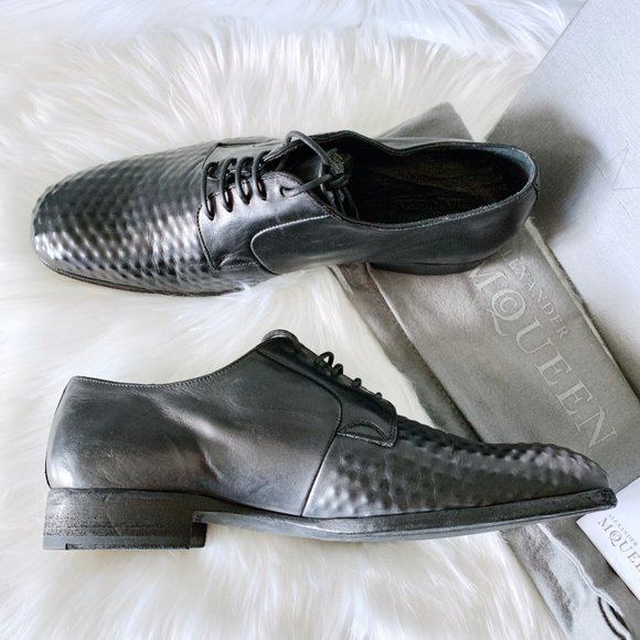Alexander McQueen Dyed Black Oxford Leather Shoes main image 6